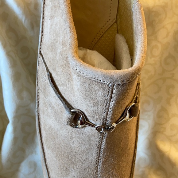 Suede wedges w/silver chains for women - Picture 1 of 4